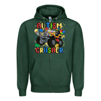 Sports Green autism crusher Zipper Hoodie - MaliasSmallBusiness