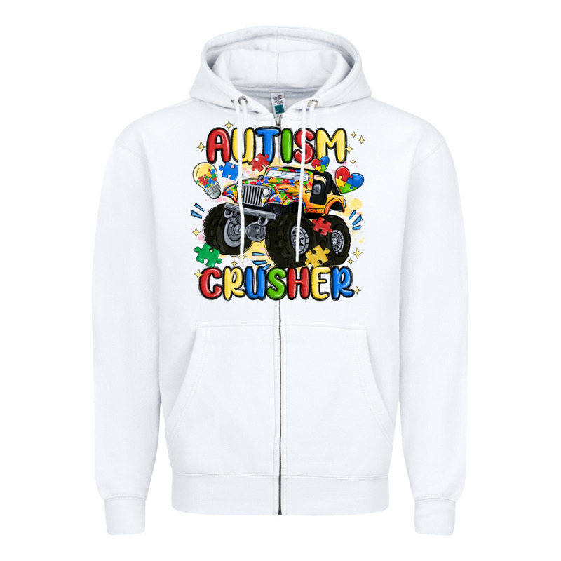 Autism Crusher Zipper Hoodie by MaliasSmallBusiness | Teevron
