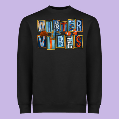 Winter Vibes Heavyweight Sweatshirt Designed By Fadigitalartstudio