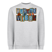Heather Grey winter vibes Heavyweight Sweatshirt - FaDigitalArtStudio