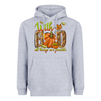 Heather Grey with god all things are possible Heavyweight Hoodie - NancyCooperArtShop
