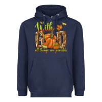 Navy with god all things are possible Heavyweight Hoodie - NancyCooperArtShop