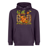 Plum with god all things are possible Heavyweight Hoodie - NancyCooperArtShop