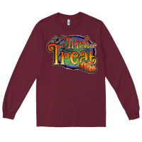 Burgundy trick or treat black Long Sleeve Tee - JahusDesignShop