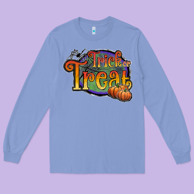 Trick Or Treat Black Long Sleeve Tee Designed By Jahusdesignshop