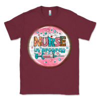 Burgundy nurse round earrings 2 Classic Tee - BundleAndBundleShop