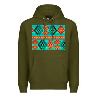 Army Green aztec pattern background 3200x2400 Premium Hoodie - AdoDesignShop
