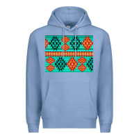 Colony Blue aztec pattern background 3200x2400 Premium Hoodie - AdoDesignShop