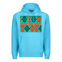 Ocean Blue aztec pattern background 3200x2400 Premium Hoodie - AdoDesignShop