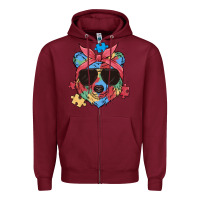 Burgundy autism awareness bear Zipper Hoodie - MaliasSmallBusiness
