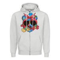 Dove Grey autism awareness bear Zipper Hoodie - MaliasSmallBusiness