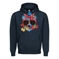 Navy autism awareness bear Zipper Hoodie - MaliasSmallBusiness