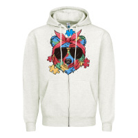 Oatmeal Heather autism awareness bear Zipper Hoodie - MaliasSmallBusiness