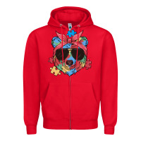 Red autism awareness bear Zipper Hoodie - MaliasSmallBusiness