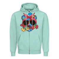 Seafoam autism awareness bear Zipper Hoodie - MaliasSmallBusiness