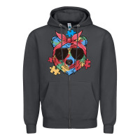 Smoke autism awareness bear Zipper Hoodie - MaliasSmallBusiness