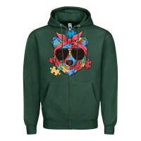 Sports Green autism awareness bear Zipper Hoodie - MaliasSmallBusiness