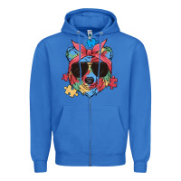 True Royal autism awareness bear Zipper Hoodie - MaliasSmallBusiness