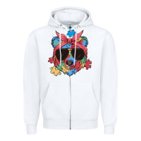 White autism awareness bear Zipper Hoodie - MaliasSmallBusiness