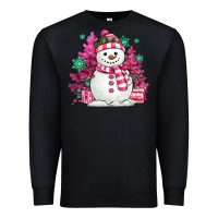 Black pink christmas snowman Premium Sweatshirt - MaliasSmallBusiness