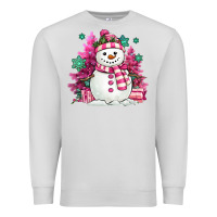 Dove Grey pink christmas snowman Premium Sweatshirt - MaliasSmallBusiness