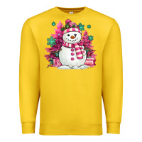 Lemon pink christmas snowman Premium Sweatshirt - MaliasSmallBusiness