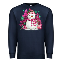 Navy pink christmas snowman Premium Sweatshirt - MaliasSmallBusiness