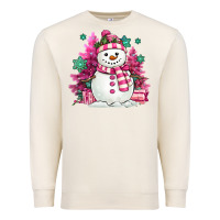 Sandshell pink christmas snowman Premium Sweatshirt - MaliasSmallBusiness
