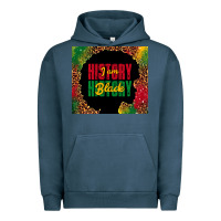 Pigment Midnight Navy i am black history Urban Hoodie - TumblerDesignByShophia
