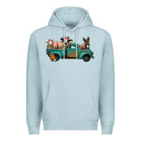Blue Mist farm animals truck Premium Hoodie - Jasminsmagicworld