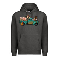 Charcoal Heather farm animals truck Premium Hoodie - Jasminsmagicworld