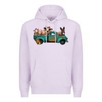 Lilac farm animals truck Premium Hoodie - Jasminsmagicworld