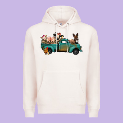 Farm Animals Truck Premium Hoodie Designed By Jasminsmagicworld