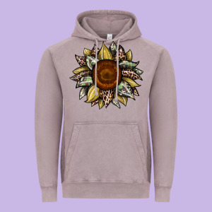 Sunflower Camouflage And Leopard 2 Vintage Hoodie Designed By Jahusdesignshop