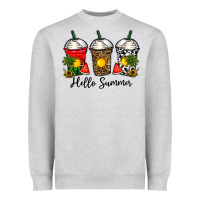 Heather Grey hello summer Heavyweight Sweatshirt - CowhideDigitalArt