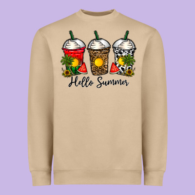 Hello Summer Heavyweight Sweatshirt Designed By Cowhidedigitalart