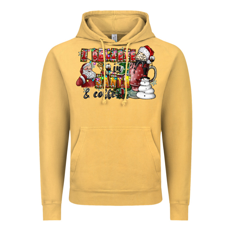 I Believe In Santa And Coffee Vintage Hoodie by CowhideDigitalArt | Teevron