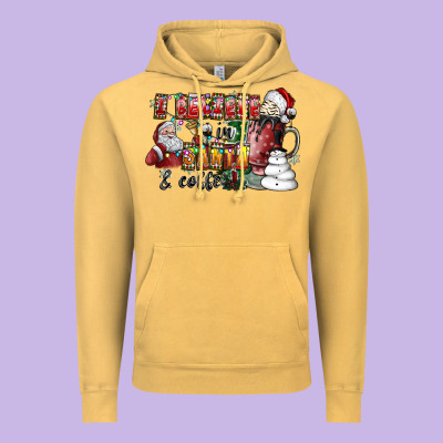 I Believe In Santa And Coffee Vintage Hoodie Designed By Cowhidedigitalart