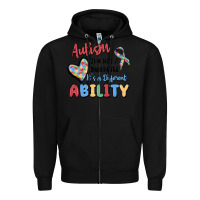 Black autism it's not a disability it's a different abil Zipper Hoodie - MaliasSmallBusiness
