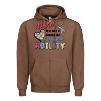 Chestnut autism it's not a disability it's a different abil Zipper Hoodie - MaliasSmallBusiness