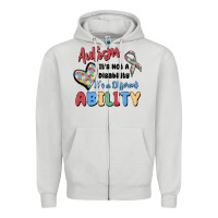 Dove Grey autism it's not a disability it's a different abil Zipper Hoodie - MaliasSmallBusiness