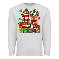 Dove Grey my first christmas reindeer Premium Sweatshirt - MaliasSmallBusiness