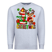 Heather Grey my first christmas reindeer Premium Sweatshirt - MaliasSmallBusiness