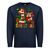 Navy my first christmas reindeer Premium Sweatshirt - MaliasSmallBusiness