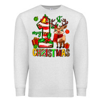 Oatmeal Heather my first christmas reindeer Premium Sweatshirt - MaliasSmallBusiness