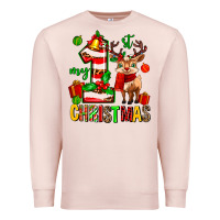 Pale Pink my first christmas reindeer Premium Sweatshirt - MaliasSmallBusiness