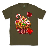 Army Green Christmas candy cupcake Classic Tee - AdoDesignShop