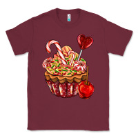 Burgundy Christmas candy cupcake Classic Tee - AdoDesignShop