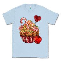 Dusty Blue Christmas candy cupcake Classic Tee - AdoDesignShop