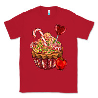 Red Christmas candy cupcake Classic Tee - AdoDesignShop